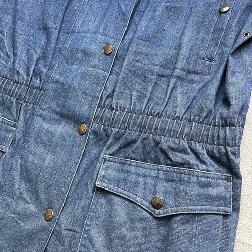 Calvin Klein Chore Jacket Adult Large Denim Wash Drawstring Waist 90s Vintage - Picture 9 of 19