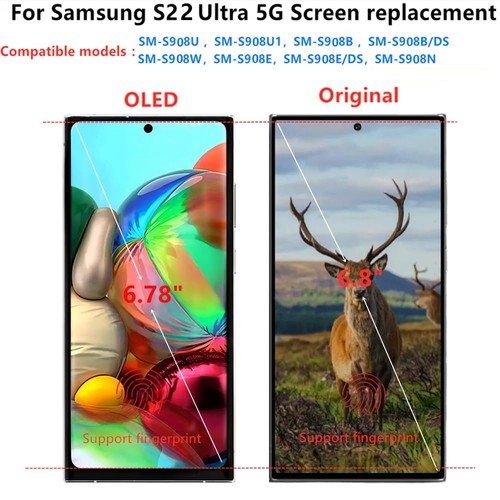 OLED per Samsung Galaxy S22 Ultra Sostituzione Schermo S22ultra 5G S908U S908B/... - Foto 2 di 4
