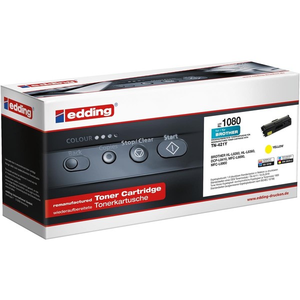 Edding 18-1080 Edding EDD-1080 Gelb Toner Kompatibel Zu Brother TN-421Y-image
