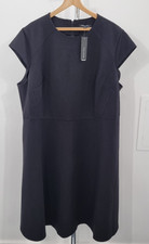 NDSTRY  Ladies Black Ariana Dress Cap Sleeve Below Knee  Size 3XL