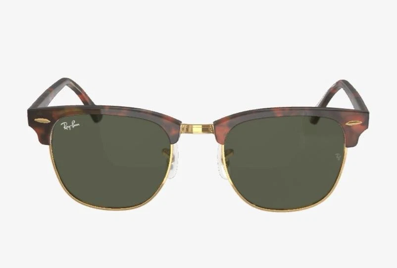 Ray-Ban Clubmaster RB3016 Black Sunglasses with Green Lenses