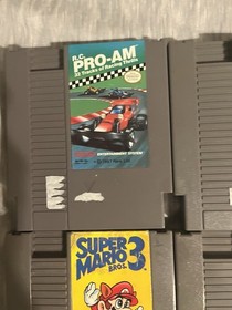 Original NES Game Cartridge Lot Of 6 Super Mario, Excitebike, Pro Am, Tetris