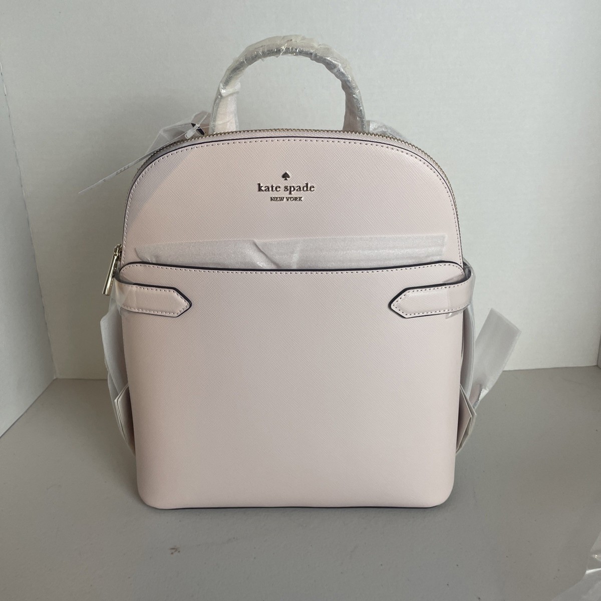 New Kate Spade Staci Saffiano Leather Dome Backpack Powdered 