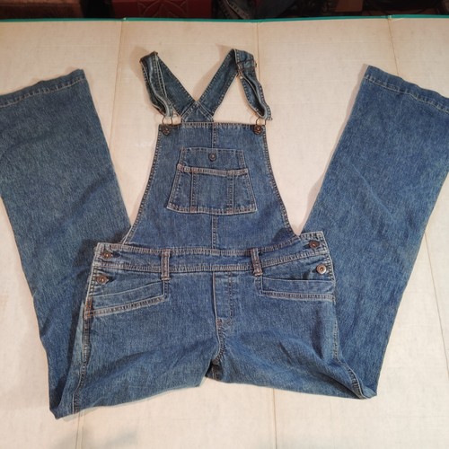 Y2K Vintage Roxy Denim Overalls 32x 30. 5 Low Rise Bell Bottom Flare Wide Pant