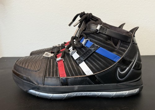 Nike Zoom LeBron 3 Retro "Barbershop" (Größe 12) "schwarz" Herren Basketballschuhe