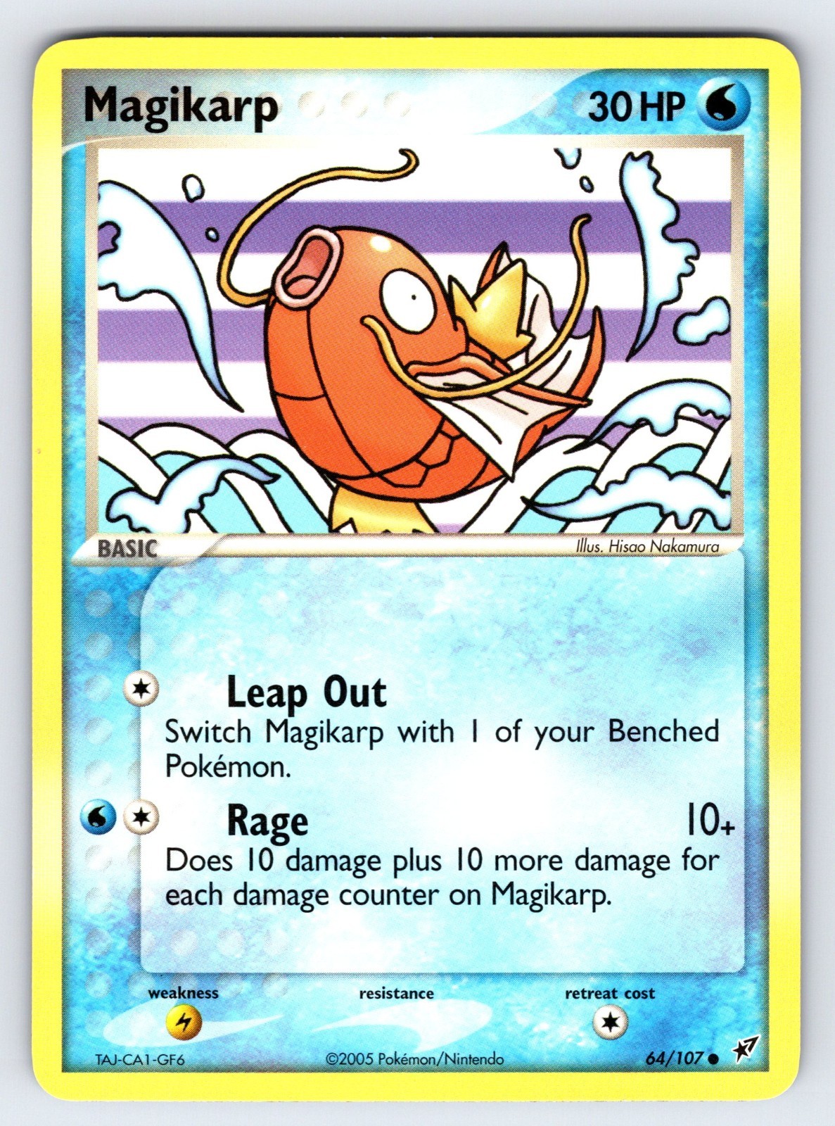 Magikarp 64/107 2005 EX Deoxys Pokemon Card TCG Nintendo Common - Nm/Vlp