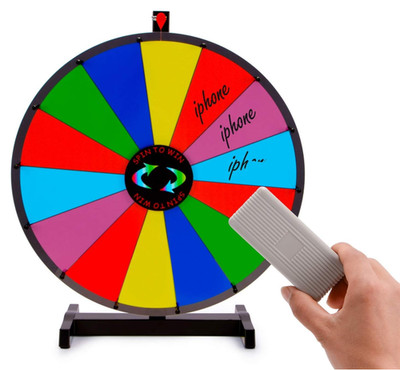 Spinning Prize Wheel 24'', 14 Slots, Tabletop Roulette Game for Carnival/Trade