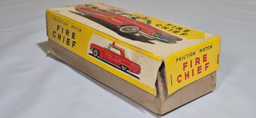 HTF RARE TOHKO-TOYS JAPAN 'FIRE CHIEF' RED 1963? IMPALA TIN FRICTION CAR +EX BOX - Picture 8 of 24