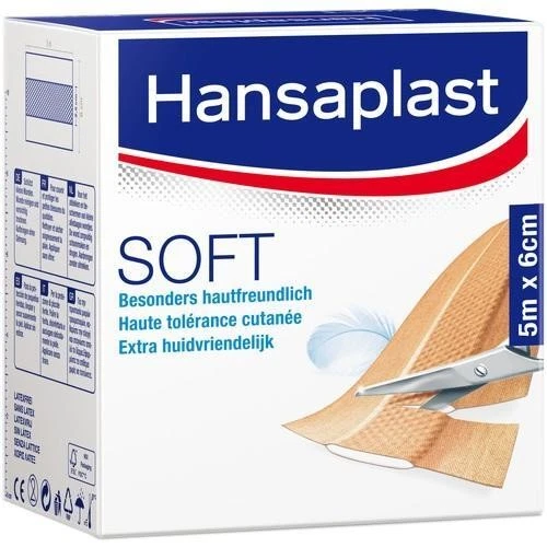 BEIERSDORF AG HANSAPLAST Soft Pflaster 6 cmx5 m Rolle 1 St