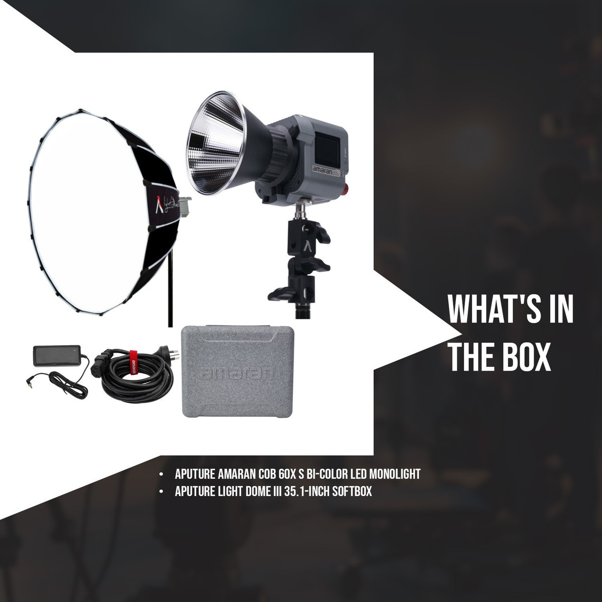 Aputure Amaran COB 60x S LED Monolight with Light Dome SE Softbox