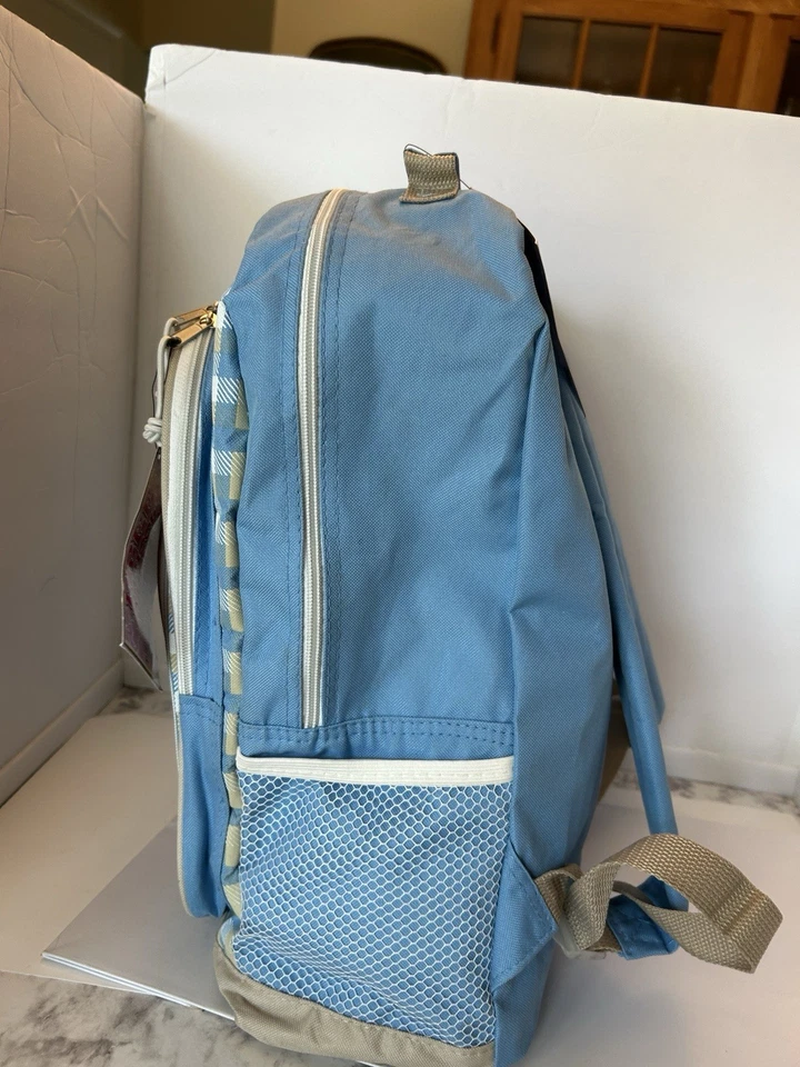 Mochila American Princess con suministros escolares azul/beige nueva con etiquetas Foto 3 de 4