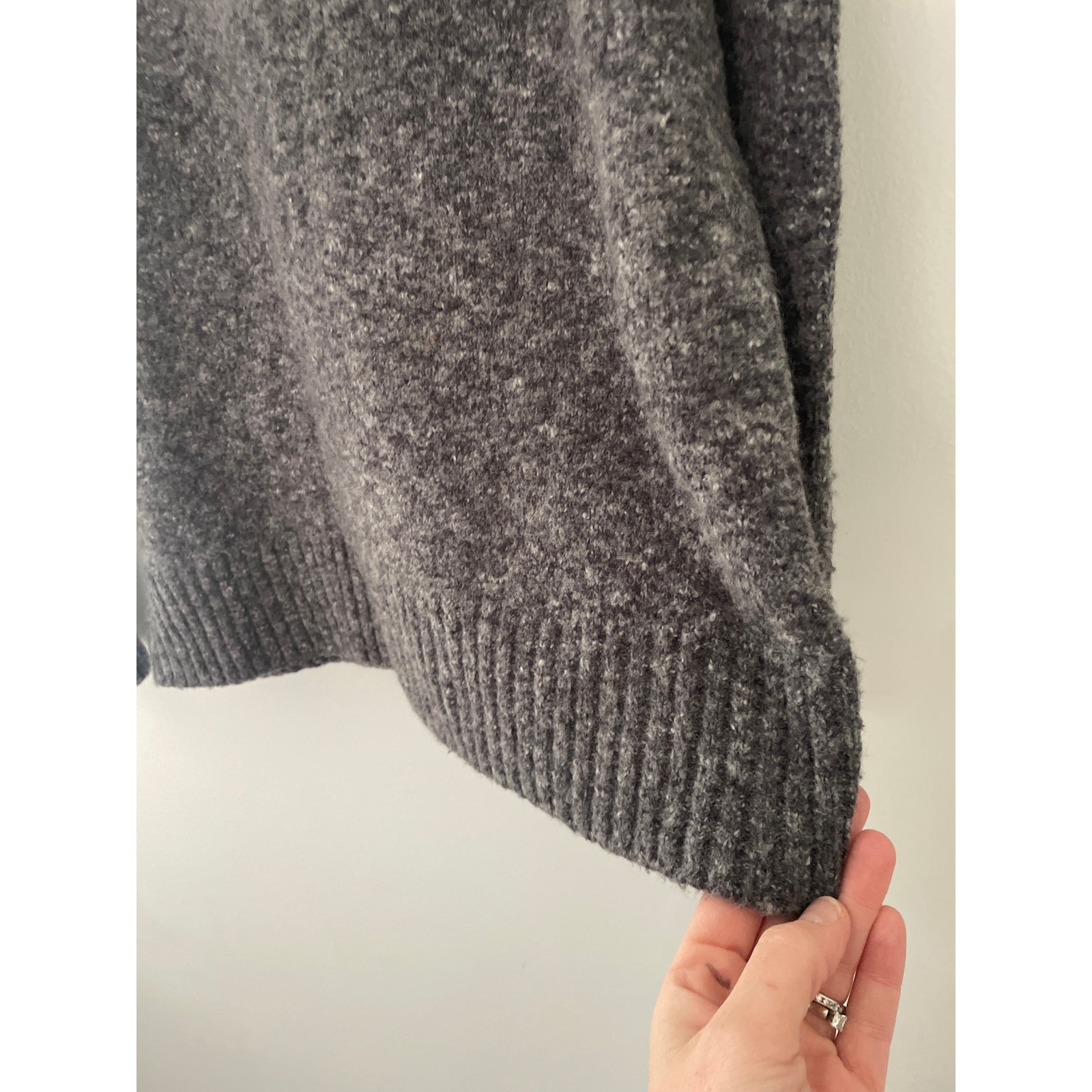 French Connection Gray Wool Collared Sweater Medi… - image 4