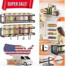 Durable Metal Spice Rack Set - Scratch Resistant, 2-Pack for Kitchen and Pantry