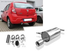 Fox Sportauspuff Dacia Sandero I ab 2008 1x90mm rund mit Abs.