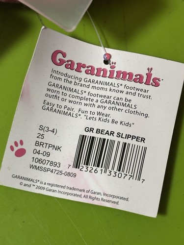 Pantofole Garaanimal taglia 3-4 disegno rosa e floreale bottone rosa orsetto - Foto 6 di 20