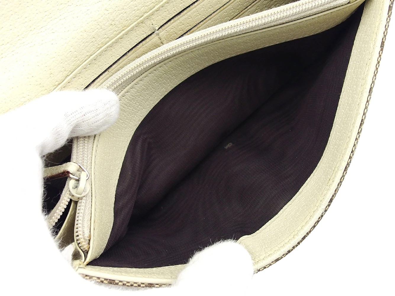 Gucci GG Pattern Eclipse Beige Brown Leather Wall… - image 5