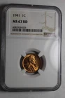 1941 Lincoln Wheat Cent NGC MS67 RD #029