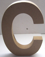 Wood Letter C 8" Free Standing 3D Alphabet Initial ArtMinds Unfinished