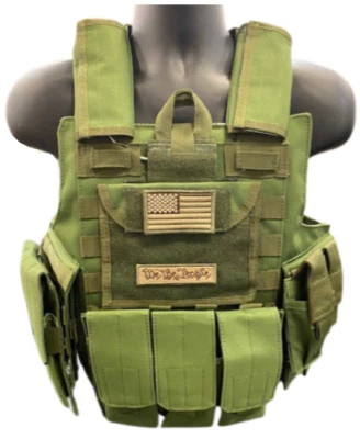 GREEN2 TACTICAL Tactical Vest OD GREEN Plate Carrier Military Matches Multicam- Adjustable