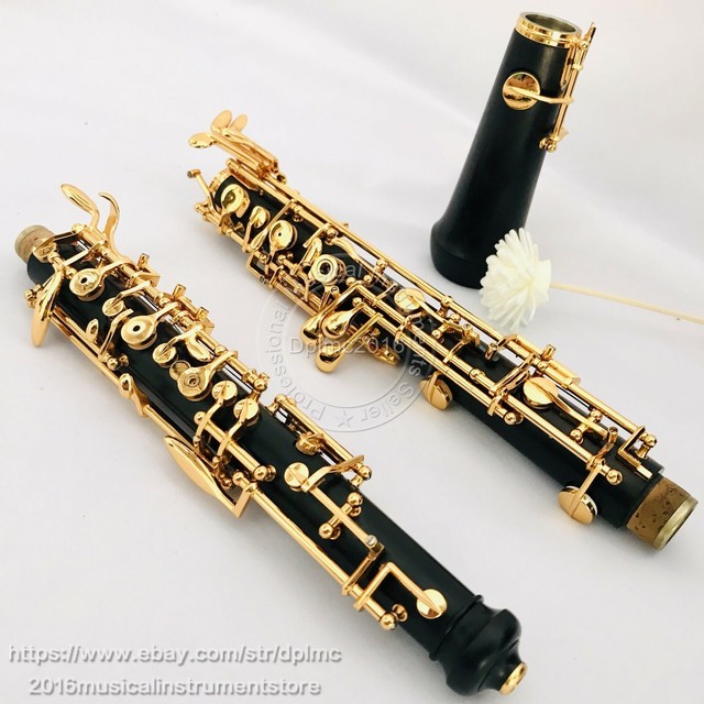 Professional Grenadilla Ebony Wooden Oboe C Key Gold Plated With Case
