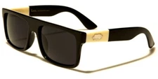 Locs Square Men's Classic Black with Ivory accent Sunglasses (LOC91075) *NEW*