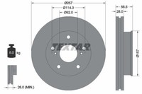 2X Textar 92236003 Bremsscheibe FüR Toyota