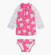 Hatley Kids' Magical Pegasus Two-Piece Rashguard Swimsuit Girls A1949 Size 8