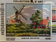 Printed needlepoint canvas 30x40cm Windmill Canvas Only Rto