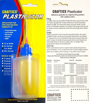 Craftics 2oz Solvent Applicator with 20 Gauge Flexible Needle
