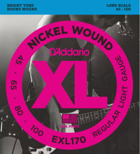 GENUINE D'Addario EXL170 Nickel Wound Bass Guitar String Light 45-100 Long Scale