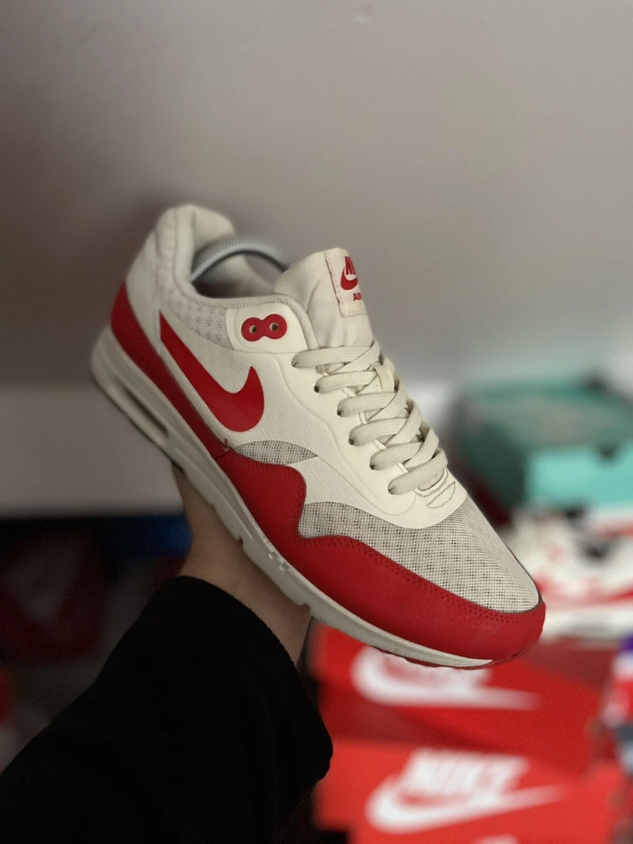 Nike Air Max 1 Sail Challenge Red UK 8 US 10.5 Good Condition eBay