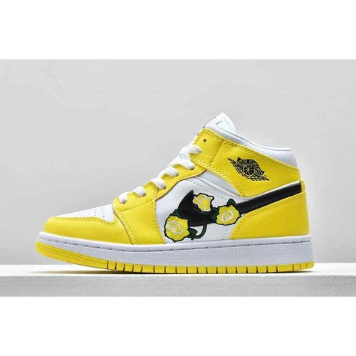 Air Jordan 1 Mid Yellow Black White 