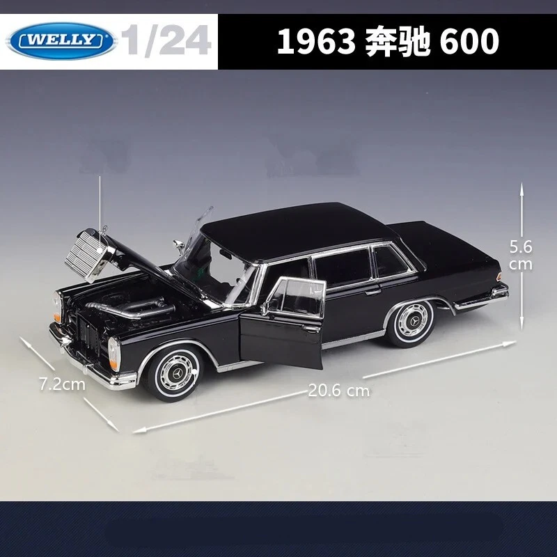 Coche de carreras modelo diecast Mercedes Benz 600 1963 Welly 1:24 nuevo en caja Foto 4 de 4