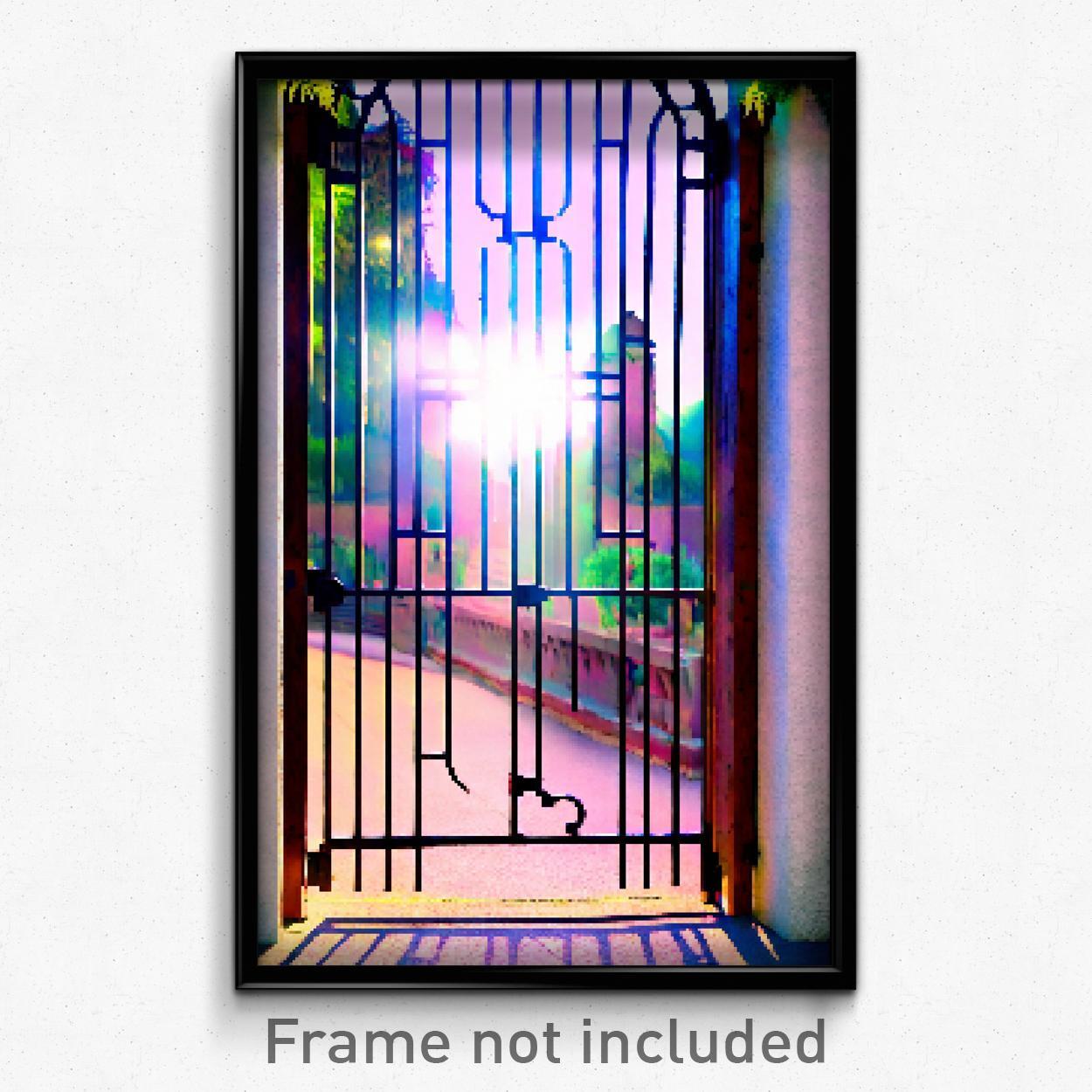 8-Bit Psychedelic Pixel Art Poster - Noted Gate Trippy Gamer Print