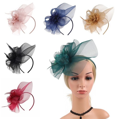 Flowers Hair Band Mesh Bridal Wedding Headband Fashion Fascinator Hats