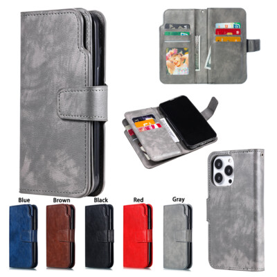 Leather Wallet Case Magnetic Flip Cover For iPhone 17 Pro Max 16 15 12 11 XR X 7