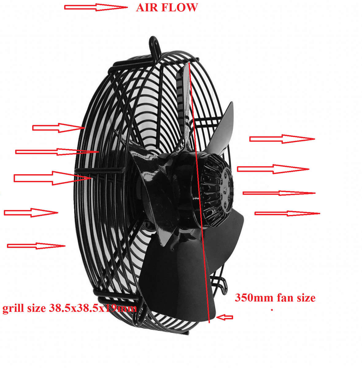 Ventola Aspiratore L=52mm 180mm Foro 11mm Prima