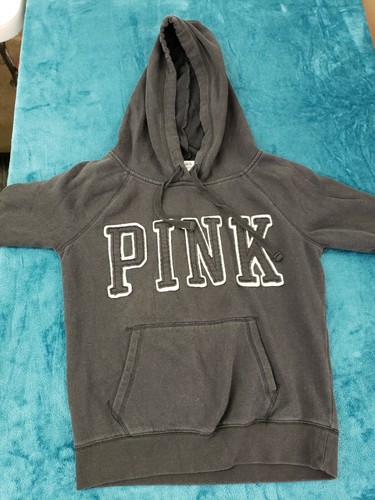 Victoria Secret Pink Womens Black Long Sleeve Pullover Hoodie Sweater Sz  Medium | eBay