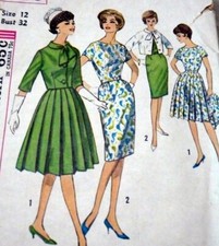  LOVELY VTG 1960s DRESS  JACKET Sewing Pattern 12/32