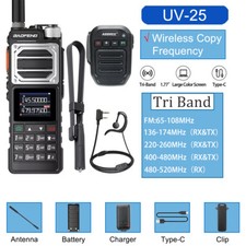 Baofeng UV-25 10Watt Walkie Talkie Long Range Type-C Tri-power Two Way Radio Kit