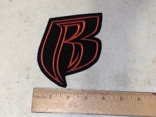 CUSTOM MADE Embroidered Ruff Ryders Patch - Black w/ Red Stitching