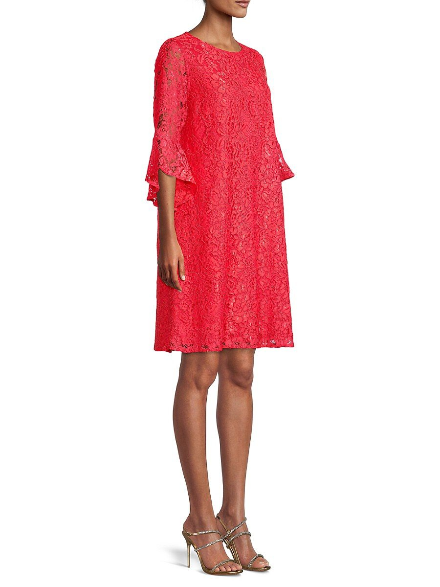 coral lace long sleeve dress Long Sleeve Printed Lace Midaxi Dress, Coral Floral Jolie Moi Wholesale