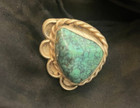 sterling silver/turqoise ring size 4 turqoise stone 1" x 3/4" — photo 5