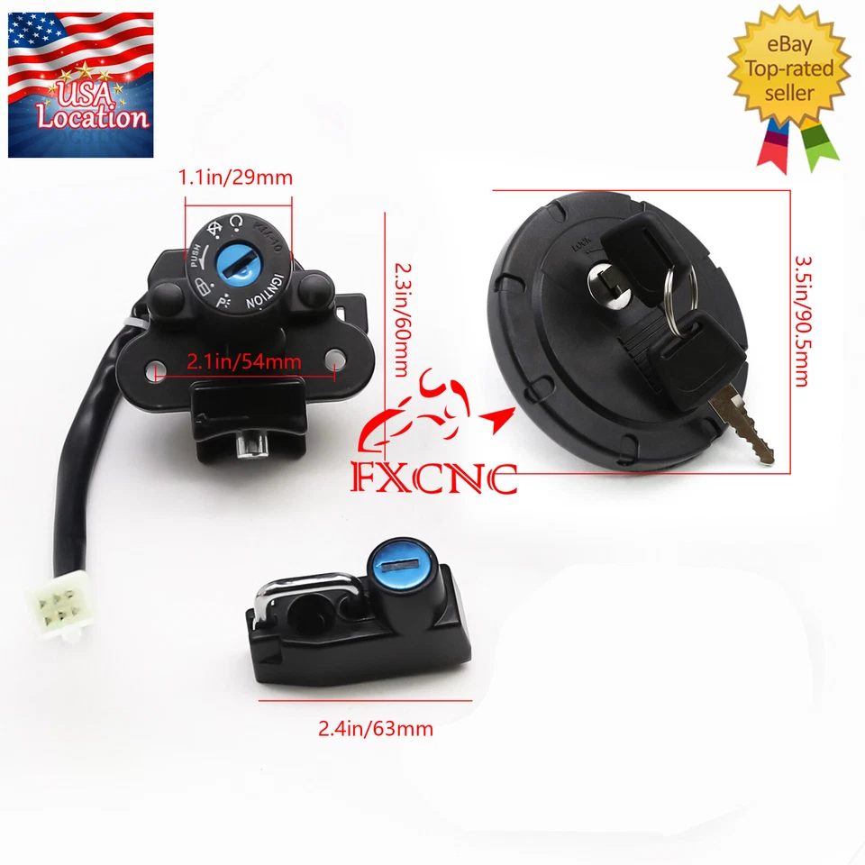 Interruptor de encendido bloqueo tapa gasolina tanque asiento combustible para Kawasaki KL110 KSR PRO 2013-2014 Foto 4 de 4