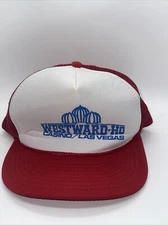 westward ho casino las vegas trucker hat snapback adjustable white and red hat