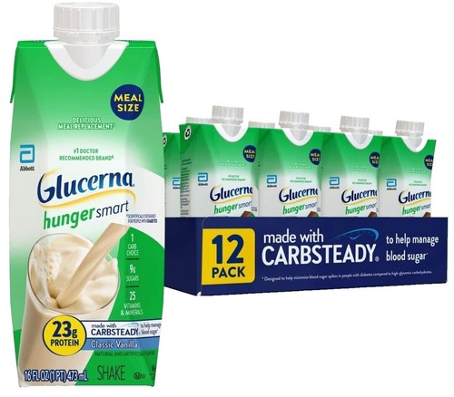 Lait En Poudre Glucerna Abbott Vanille Double Fibre - 800g - Pour La Gestion Glycémique, Sans Gluten