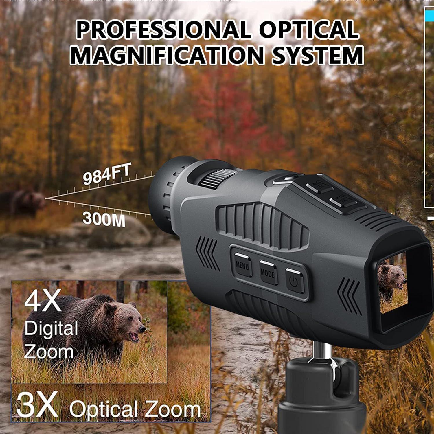 Night Vision Device One Size Black See Clearly In the Dark 5x Digital Zoom