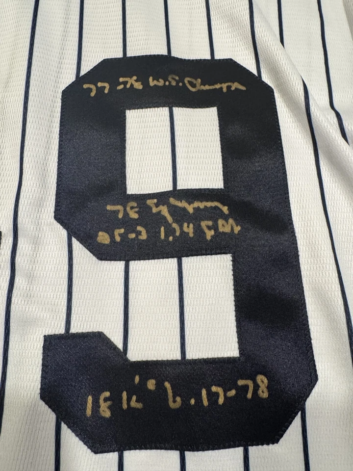 LOUISIANA LIGHTNING RON GUIDRY SIGNED AUTO CAREER 9 STAT YANKEES JERSEY - Image 3 of 4
