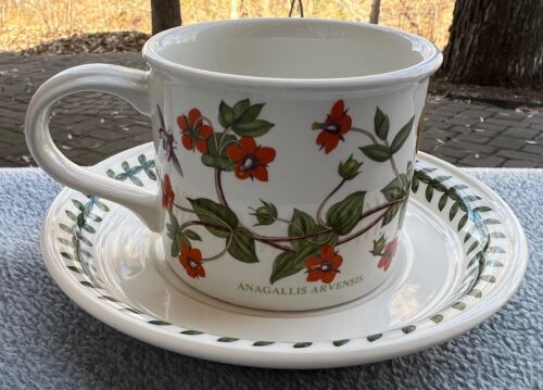 Portmeirion Botanic Garden Drum Shaped Cup and Sauce Set Scarlet Pimpernel UK - Picture 1 of 6