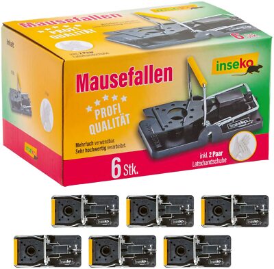 6 x Mausefallen Schlagfalle Profi-Mäusefalle  inseko hochwertig